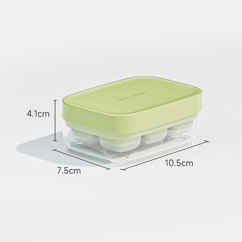6grids Reusable Plastik Silikon Es Batu Cetakan Kulkas Rumah Es Kotak Dengan Penutup Press DIY Frozen Ice Cube Mold Alat Dapur