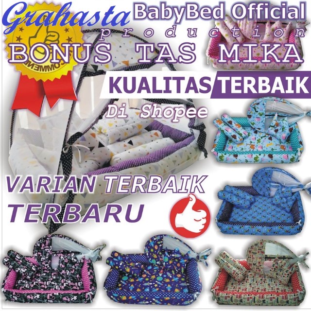 BEST-SELLER Kasur Bayi Kelambu dan-Bedcover Motif Archery x Polkadot-navy CBNK 029 PLUS NON FURING