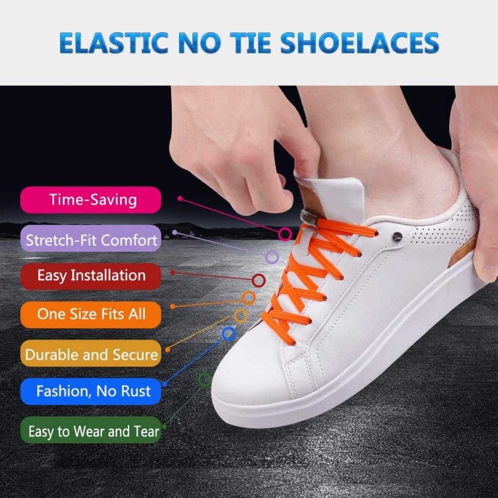 Tali Sepatu Magnetic Lazy Lace No Tie Shoelaces 1 Pair T9