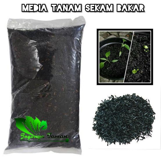 Kemasan 500gram Media Tananam Sekam Bakar / Sekam Padi Bakar / Sekam Hitam / Sekam Padi Bakar
