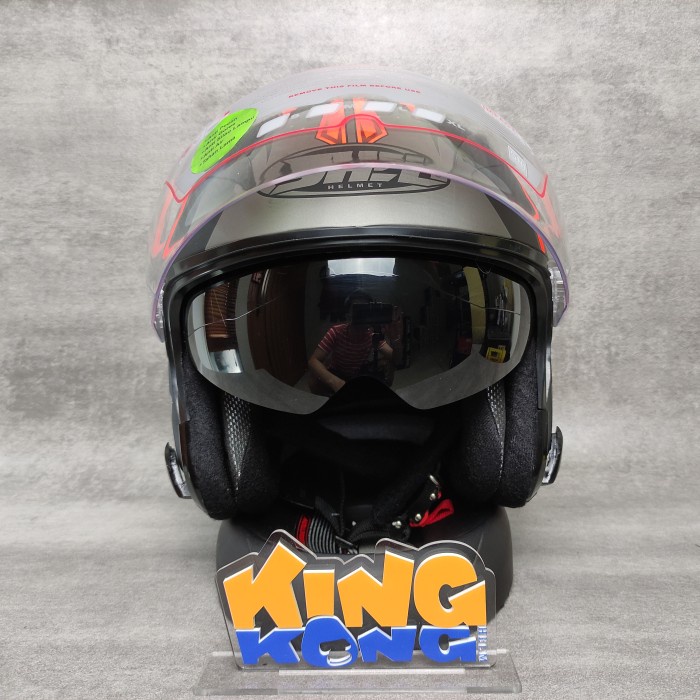 Helm Half Face Shel Rover R-812 - B.Doff/Orange, L