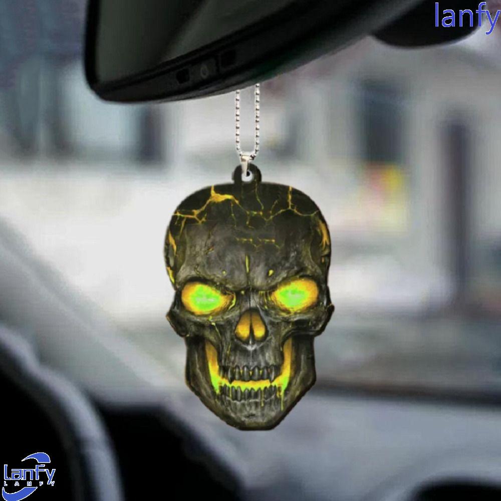 Lanfy Liontin Mobil Berbentuk Tengkorak Hadiah Kreatif Pernak Pernik Mobil Halloween Berbentuk Tengkorak Berbentuk Tengkorak Gantungan Kunci Akrilik Spion Ornamen Untuk Dekorasi Interior Mobil