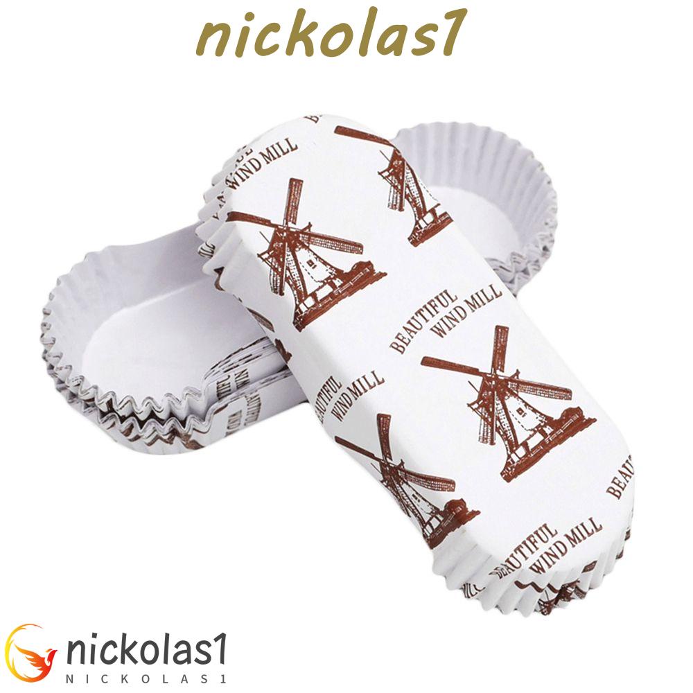 Nickolas1 Paper Baking Cups 100Pcs Alat Kue Gadget Dapur Praktis Untuk Perayaan Pernikahan Hamburger Tray Bakeware