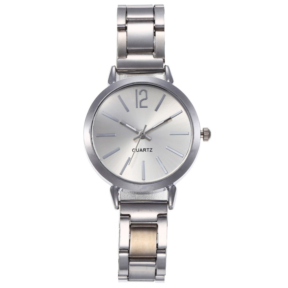 Jam Tangan Wanita A0205 Geneva Steel Band Alloy Watch Fashion Simple Roman Women's Watches