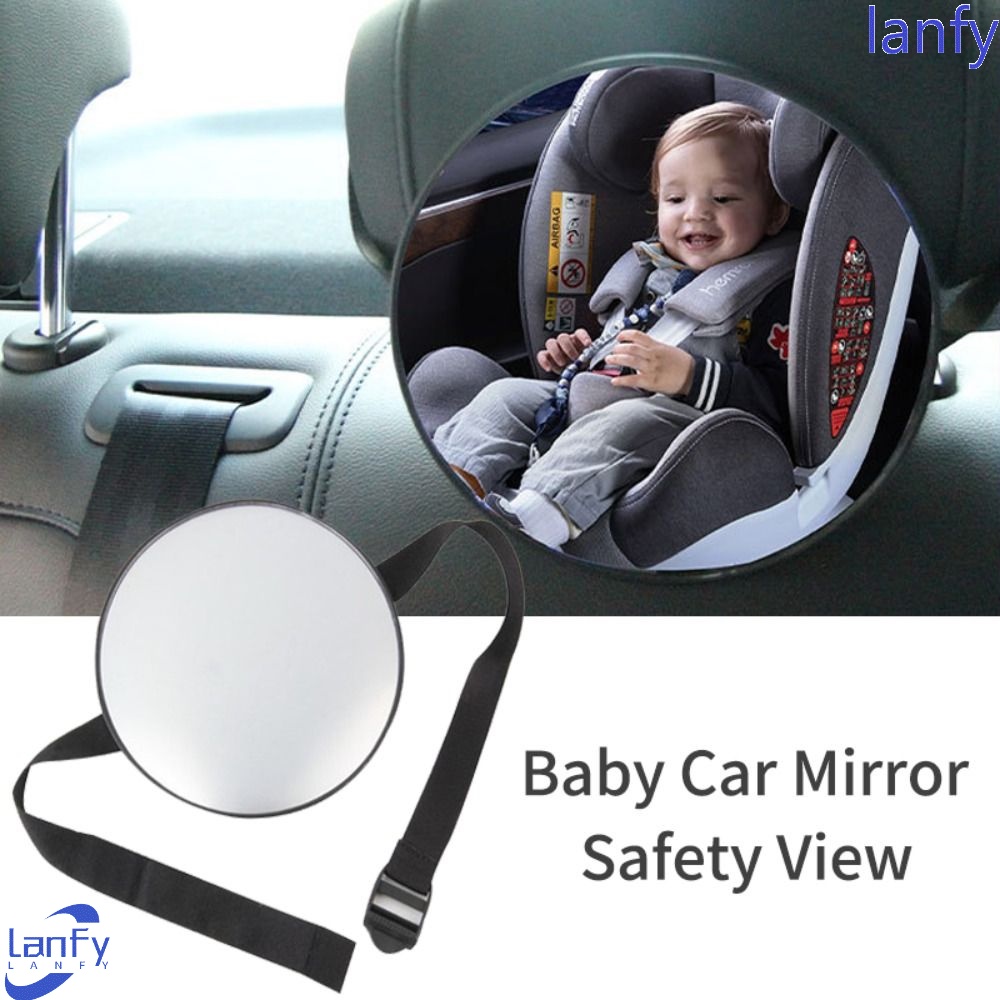 Lanfy Cermin Interior Mobil Car-mounted Bangsal Perawatan Bayi Persegi Menghadap Belakang Aksesoris Mobil Convex Mirror Acrylic Safety View Baby Car Mirror