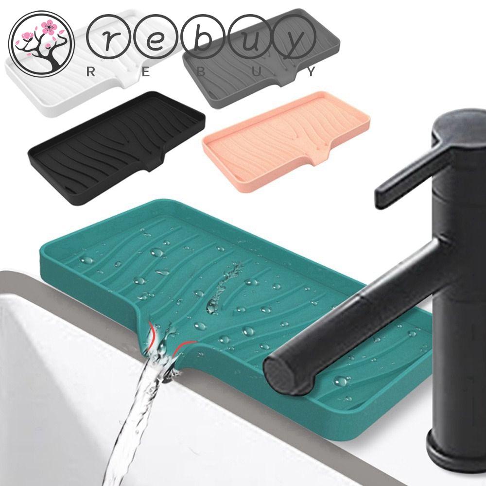 Rebuy Sink Tray Non-slip 1Pcs Splash Pelindung Meja Draining Drying Faucet Mat