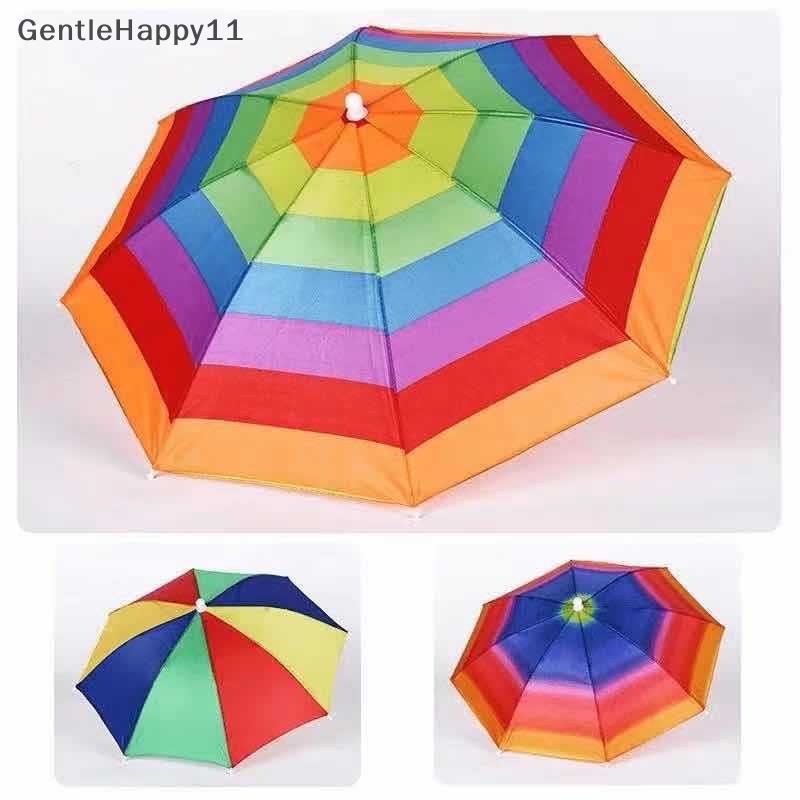 Gentlehappy Topi Payung Outdoor Novelty Foldable Sun&amp;Rainy Day Hands Free Hujan Lipat &amp; Anti Air Multicolor Hat Cap Stok id