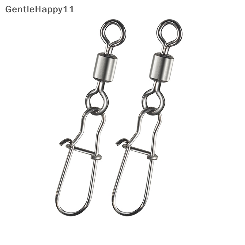 Gentlehappy Konektor Pancing Stainless Steel Pin Bearing Rolling Swivel Snap Pins Fishing id