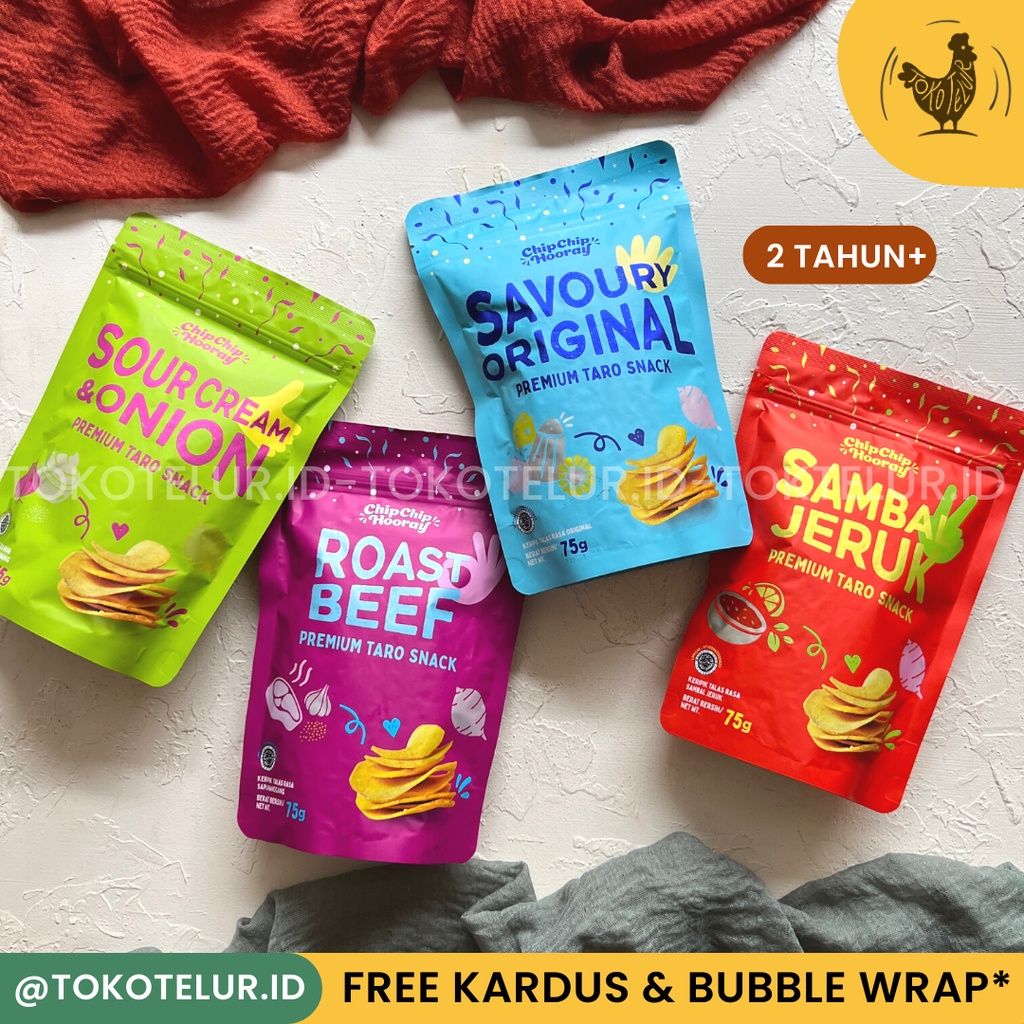 CHIP CHIP HOORAY - Keripik Talas Premium | Cemilan Snack Taro Sehat