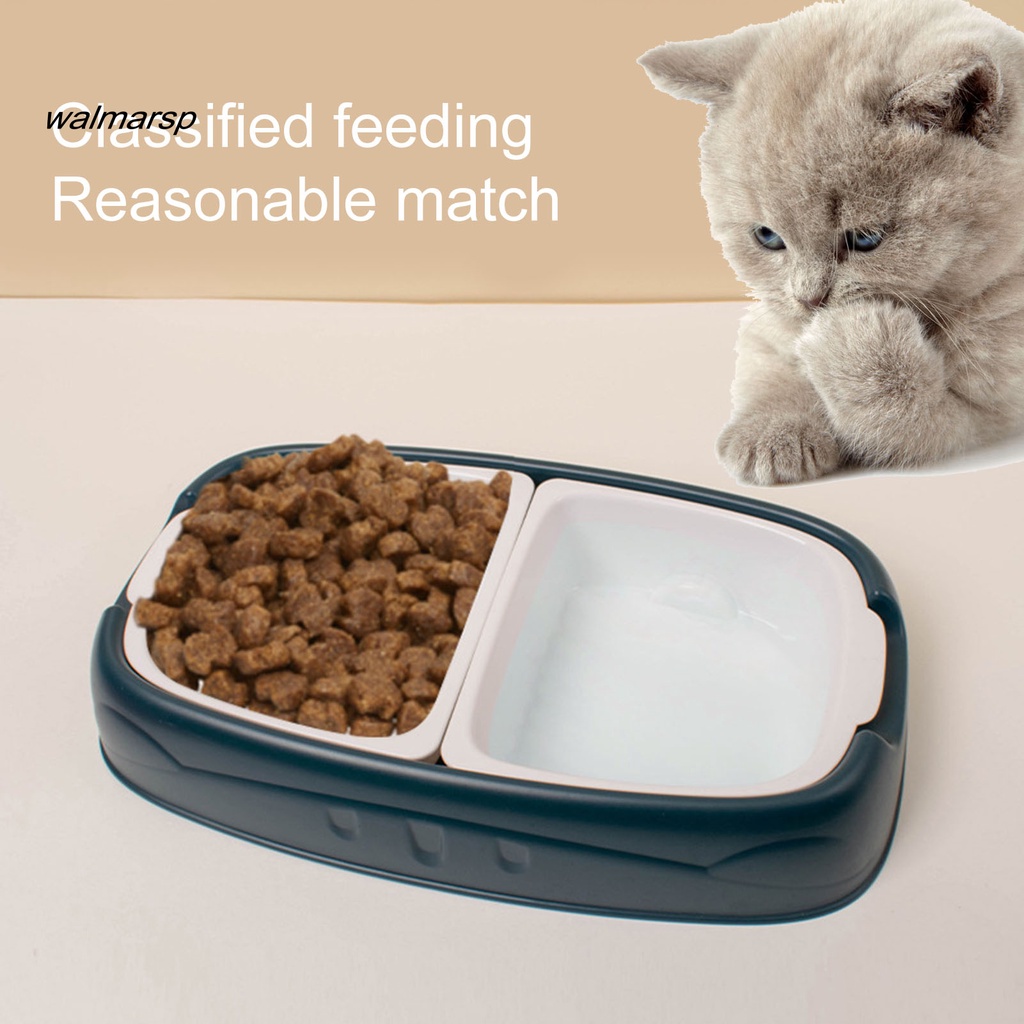 Walmarsp Pet Food Water Feeder Double Compartment Inner Bowl Menyimpan Air Mudah Membersihkan Kapasitas Tinggi Food Grade Pet Food Bowl Aksesoris Hewan Peliharaan