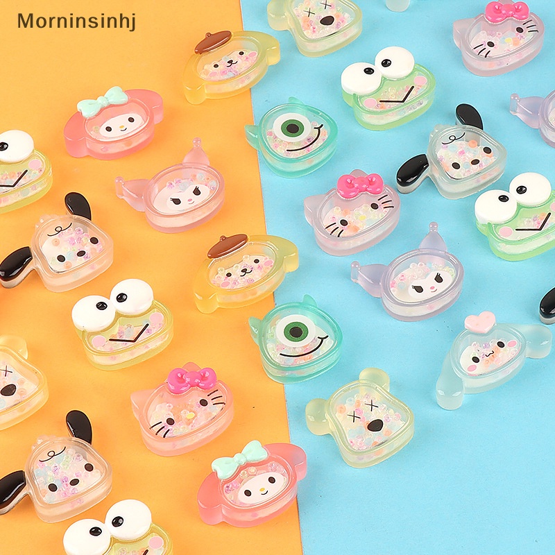 Mornin 6 Pcs Bercahaya Kartun Sanrio Resin Diy Aksesoris Cream Lem Ponsel Shell Patch id