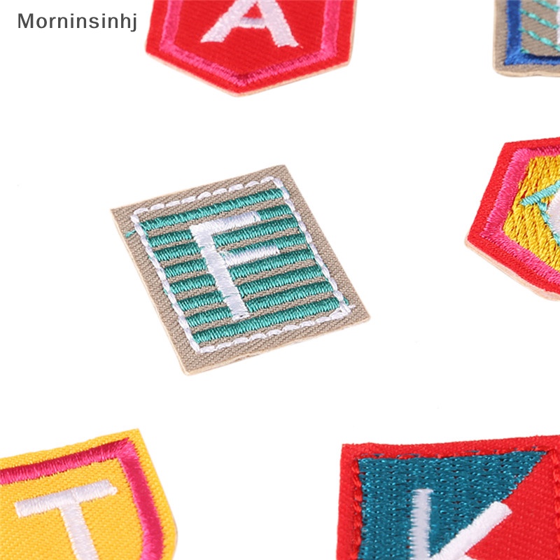 Mornin 26PCS /Set Bordir Huruf Iron On Sew On Patch Badge Kain Aplikasi Craft id