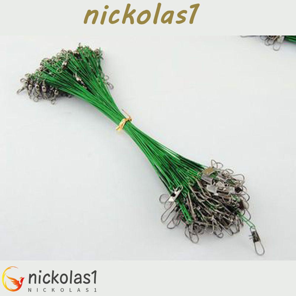 NICKOLAS1 Kawat Pancing Stainless Steel Rolling Swivels Trace Wire Leash Pancing Fishhook