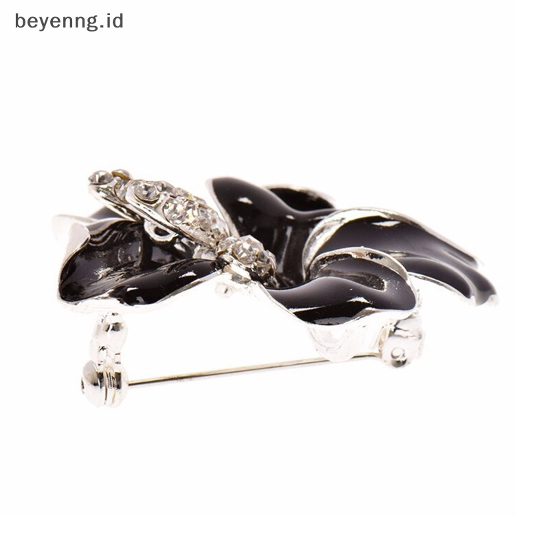 Beyen Wanita Fashion Pesona Enamel Bros Berlian Imitasi Kristal Lily Bunga Bros Pin ID