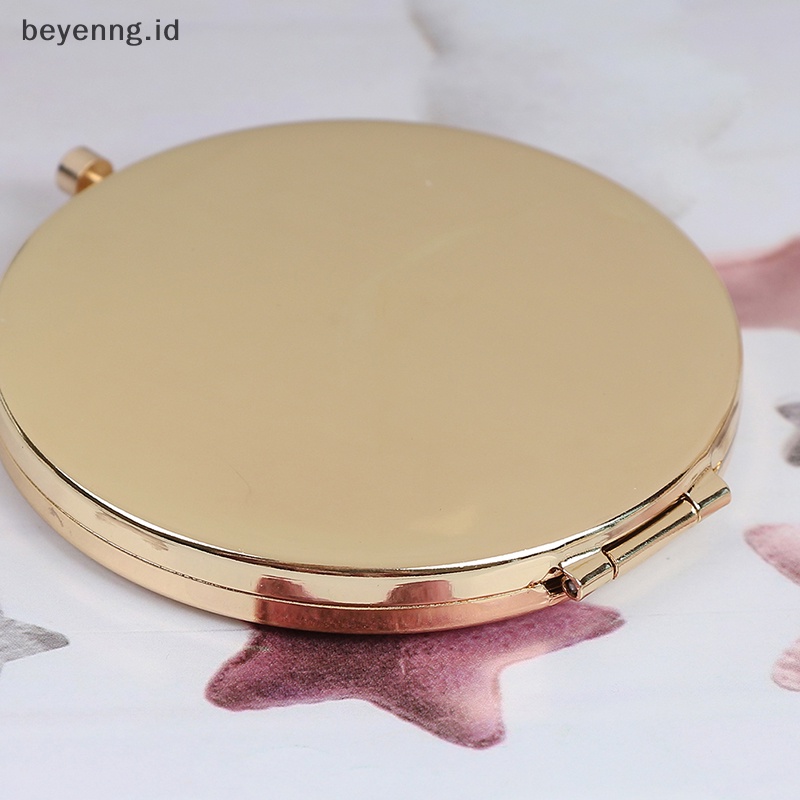 Beyen Vintage alloy compact pocket mirror folded makeup Kosmetik Cermin Pembesar ID