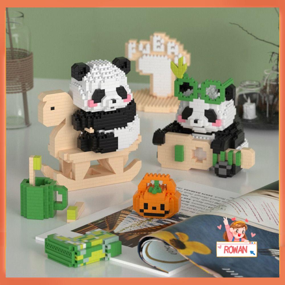 R-FLOWER Panda Micro Building Blocks Hadiah Ulang Tahun 3IN1 Model Lucu Permainan Rakit