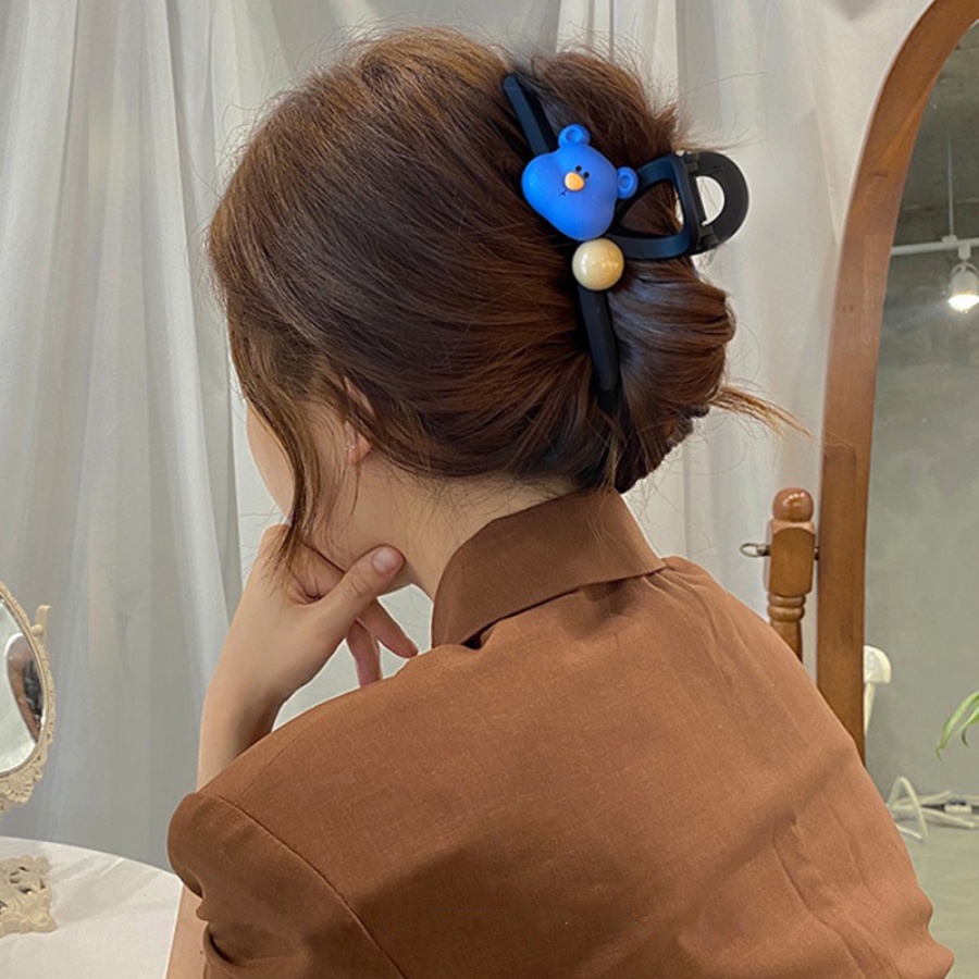 Korea Akrilik Kartun Lucu Klip Rambut Gadis Siswa Jepit Rambut Ponytail Clip Aksesoris Rambut