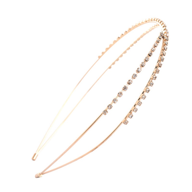 Egelant Kristal Dengan Berlian Tipis Ikat Rambut Untuk Wanita Cross Headband Hair Hoop Fashion Emas Sliver Alloy Berlian Imitasi Head Hoop