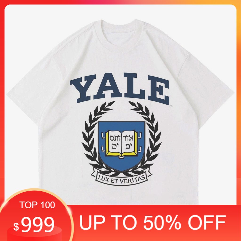 KAOS YALE UNIVERSITY | T-SHIRT AMERICAN UNIVERSITY YALE | BAJU KAMPUS AMERIKA OVERSIZE H&M