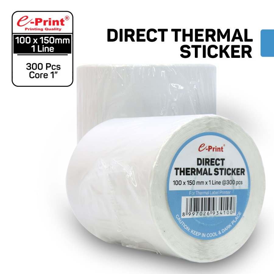 E-Print Direct Thermal Sticker Label Barcode 100 x 150 mm
