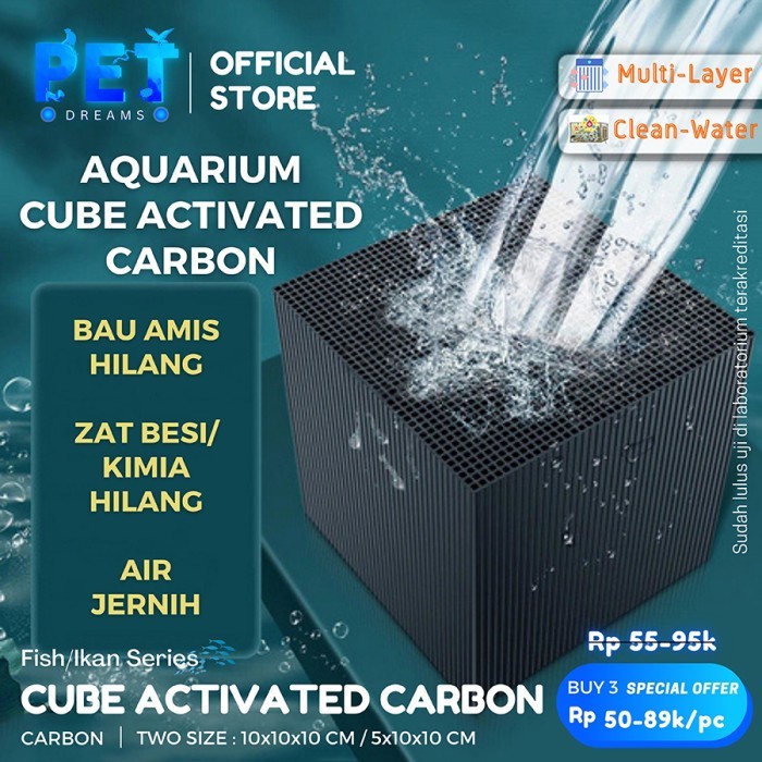 KARBON AKTIF AQUARIUM /CUBE FILTER CARBON ACTIVE AQUARIUM /SMALL &amp; BIG