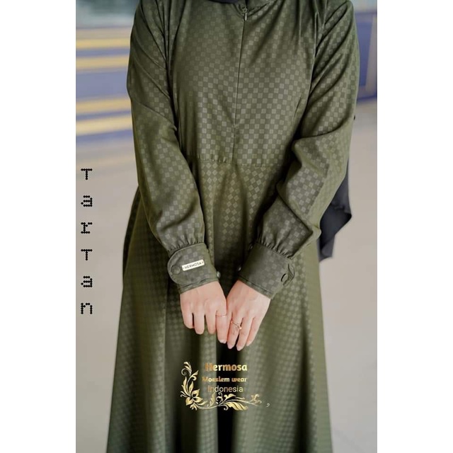 Promo New Style Gamis army/gamis warna army/gamis tartan army hermosa/gamis armi - M