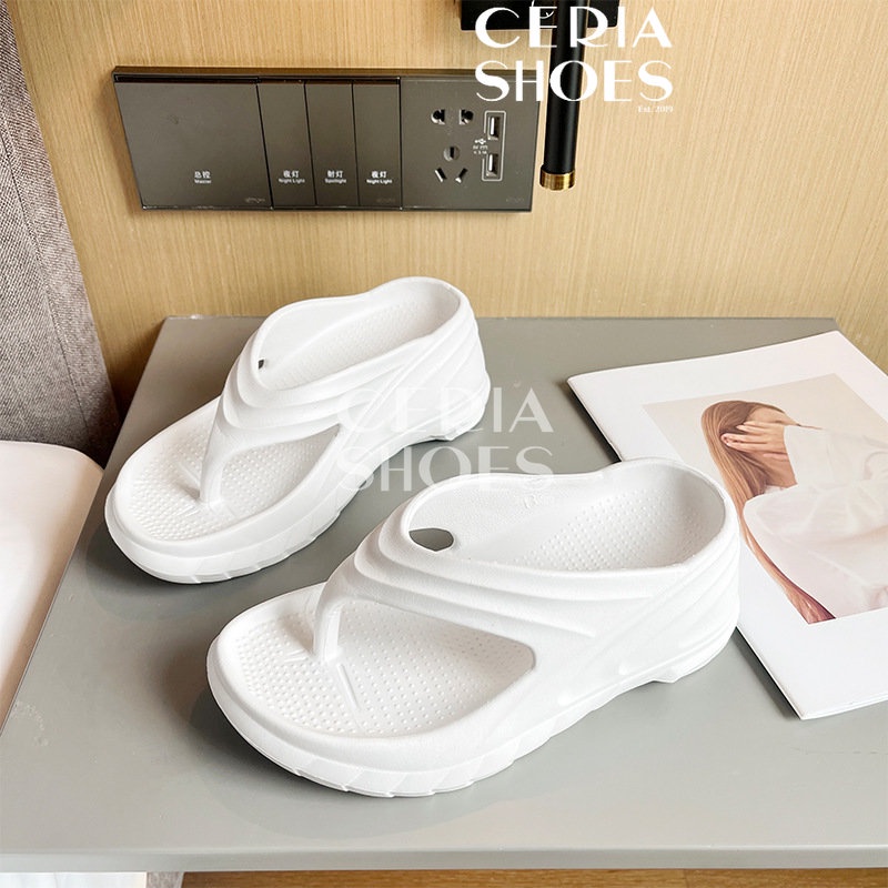 EVA Sandal JEPIT Wedges Platform Wanita Import Slipper Korean Super High Heels Bahan Karet Spons Ringan Tinggi 9 Cm Rubber Non-Slip Empuk Elastis BALANCE 809