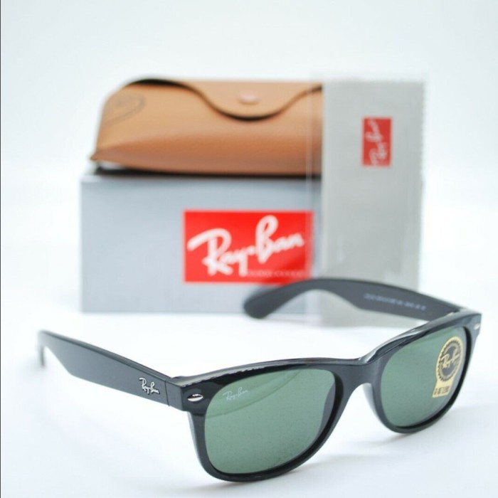 Kacamata Rayban Wayfarer RB2132 902 55 18 Black Glossy Original