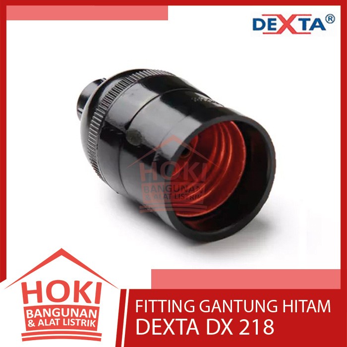 FITTING GANTUNG HITAM DEXTA DX 218 - Fiting Lampu