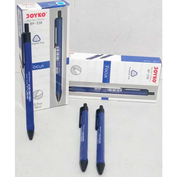 

JOYKO Pulpen / Ballpen BP - 338 FOCUS 0.7 mm [ LUSIN ] - Biru