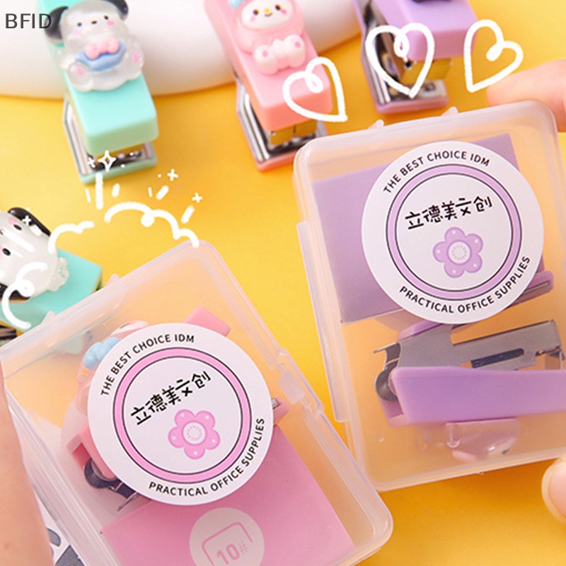 [BFID] Kartun Lucu Mini Stapler Set Kawaii Portable Stapler Dokumen Kantor Siswa Test Pengikat Kertas Perlengkapan Kantor Sekolah Mainan Anak Perempuan [ID]