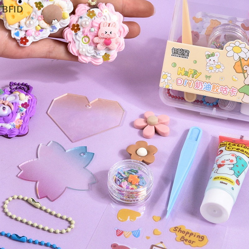 [BFID] Cream Lem Goo Card Set Gadis Handmade DIY Mainan Hadiah Liburan Siswa Sd Smp Anak Kecil Mainan Lucu [ID]