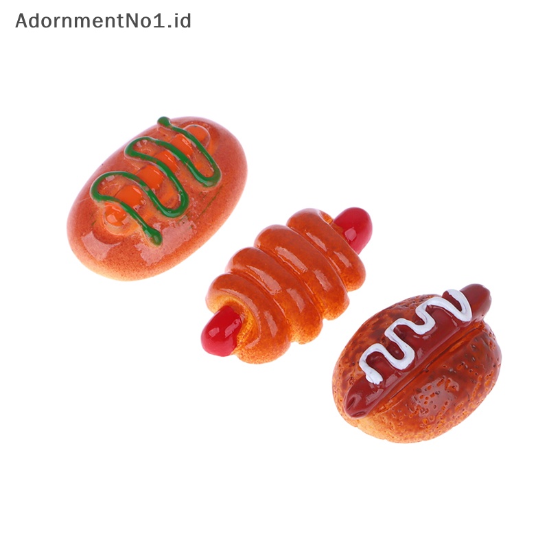 [AdornmentNo1] 10pcs Hand-ed Resin imitasi Mini Pizza Hamburger datar kembali pola miniatur aplikasi DIY Scrapbook Craft dekorasi