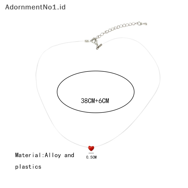 [AdornmentNo1] Kreatif minyak hati Ch tak terlihat garis ikan kalung Choker untuk wanita kerah perhiasan hadiah