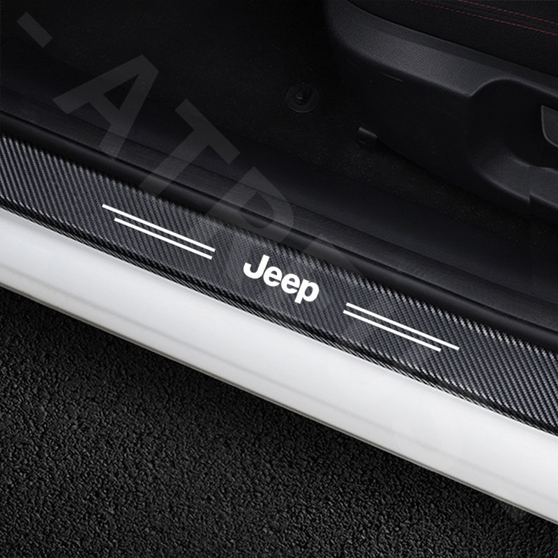 Luminous Stiker Pelindung Pintu Mobil Jeep Anti Gores Threshold Strips Mobil Stiker Untuk Jeep Renegade Compass 2023 Willys Wrangler jk Grand Cherokee