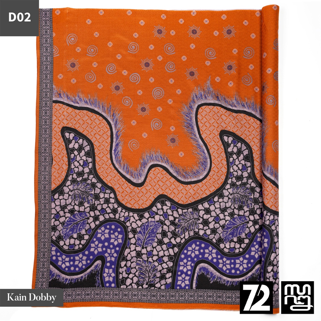 KAIN BATIK DOBBY Premium Motif Kombinasi Warna Orange 723919 Cap 72