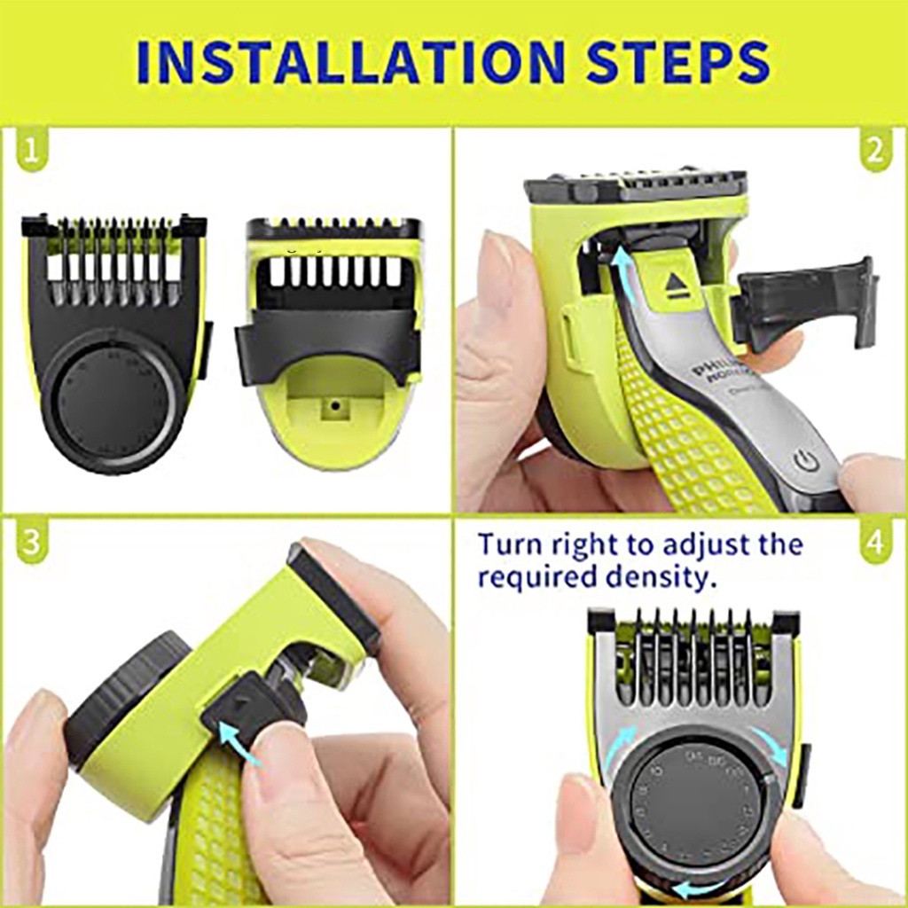 Philips Norelco OneBlade Replacement Blades/Philips OneBlade 14 Length Adjustable Razor Precision Guide Comb