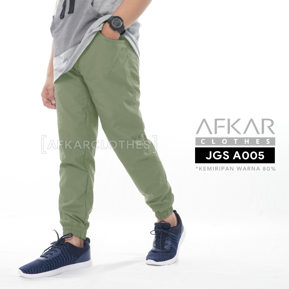 SALE Celana Joger Pria Jogger Pants JGS Hijau Muda A005 AFKAR