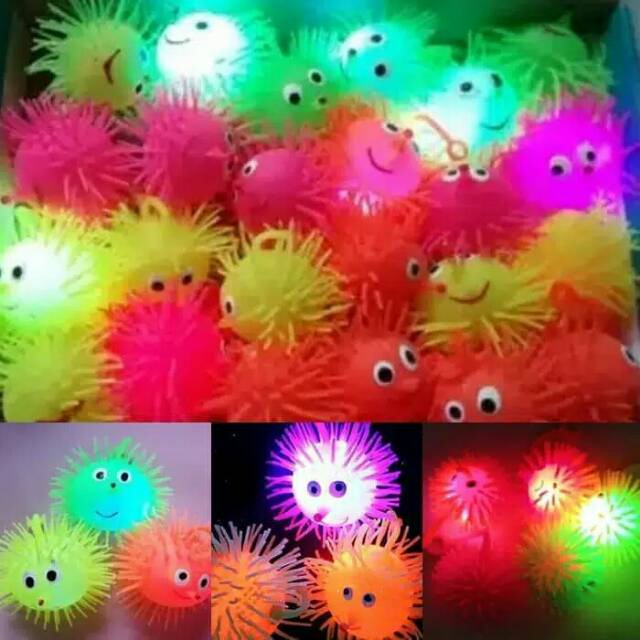 Mainan Anak Besar Squishy Ubur Bola Hidung Ada Lampu LED / Puffer Ball Yoyo Warna Warni Light