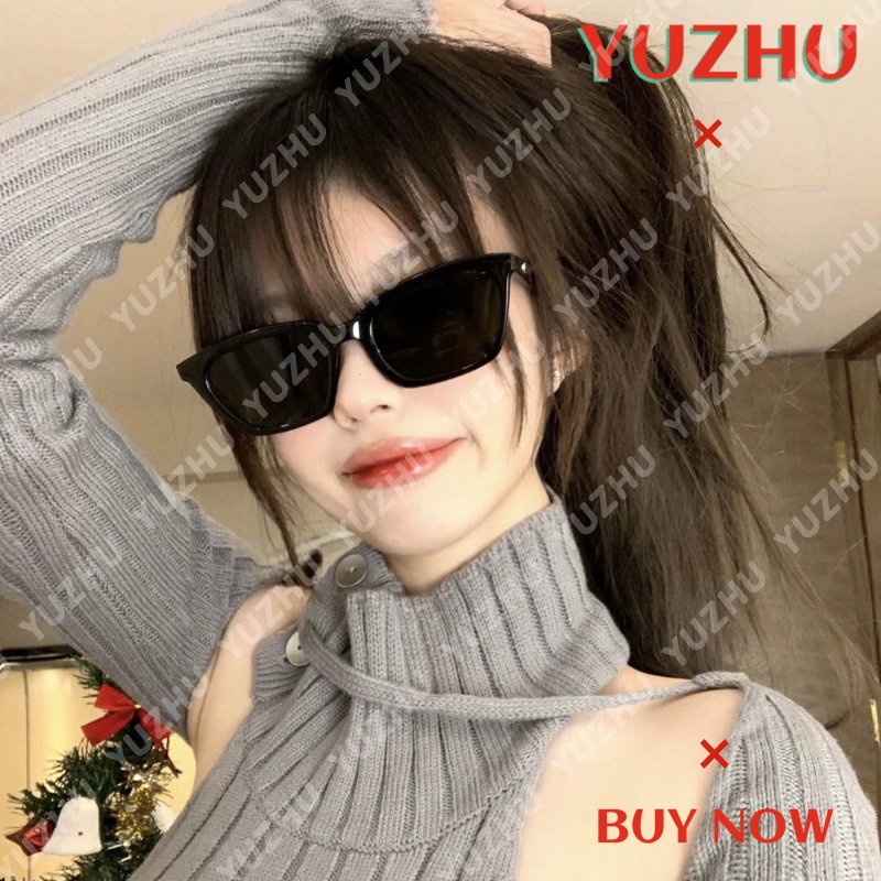 (YUZHU) Western Fashion Cat Eye Sunglasses Kacamata Hitam Untuk Pria Premium Sense Vintage Small Frame Sunshade Sunglasses Untuk Wanita