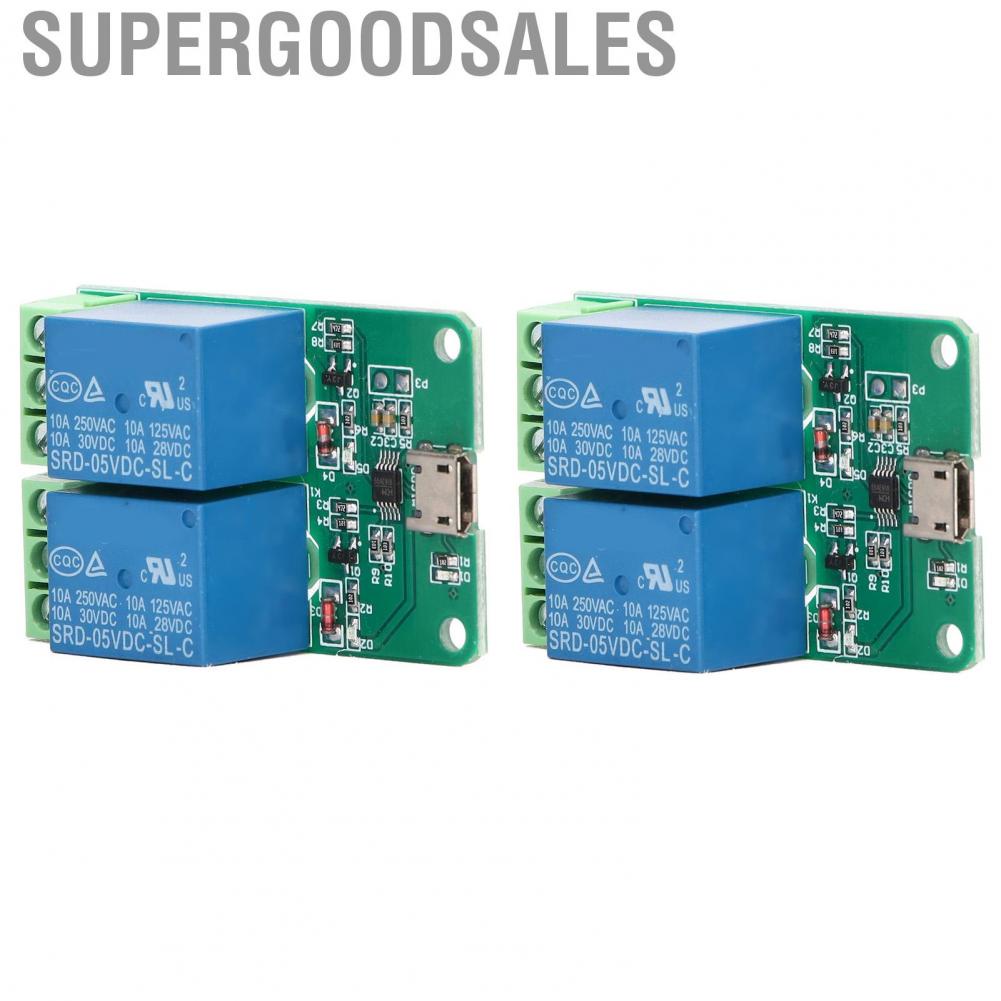 Supergoodsales Relay Module  Overcurrent Protection 2Pcs Long Life Span USB Plug and Play for Electrical Supplies