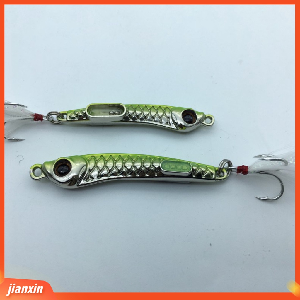 (In Stock) 10g /15g 6cm /6.5cm Piringan Umpan Pancing Gaya Membuat Suara Anti Gores Umpan Jig Cor Panjang 3D Eyes Lure Untuk Outdoor