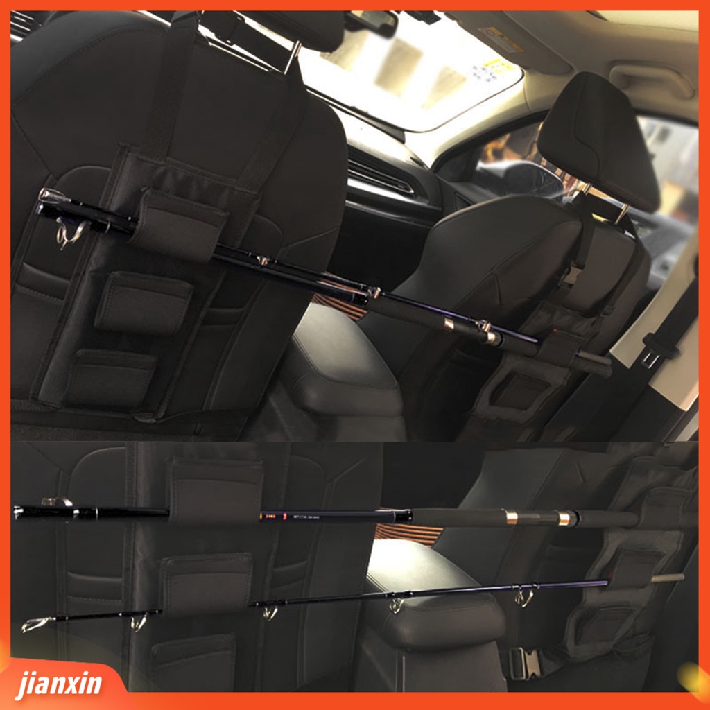 (In Stock) 2Pcs Kursi Belakang Mobil Tongkat Pancing Tiang Holder Dasi Tali Tetap Kantong Penyimpanan