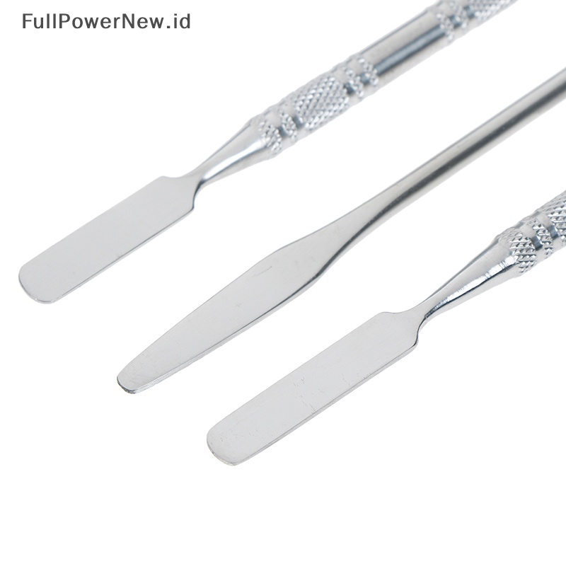 Power 1X Alat Spatula Nail Art UV Gel Kutek Cream Mix Stik Dual-ended Stainless ID