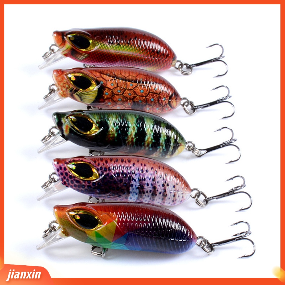 (In Stock) 5Pcs /Set 5.8cm Memancing Buatan Manusia Hidup Keras Umpan Wobbler Fish Bait Tackle