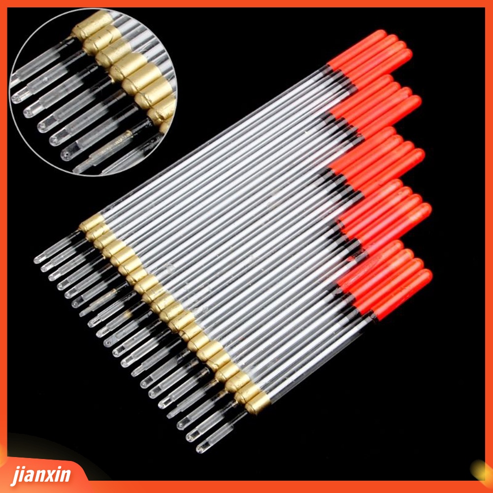 (In Stock) 20Pcs Pelampung Pancing Waggler Bening Mengapung Tabung Batang Kit Tackle Aksesoris