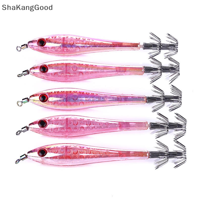 Skid 5pcs /set 9.5cm /6g Noctilucent Umpan Pancing Menangkap Umpan Keras Udang Udang Fishing Tackle Sea Fishing Squid Lures SKK