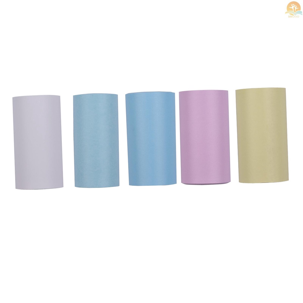 In Stock 5PCS Color Thermal Paper Roll Set 57x30mm/2.17x1.18in Kwitansi Foto Gambar Memo Printing Kompatibel Dengan Peripage/Paperang Pocket Printer Instant Photo Printer