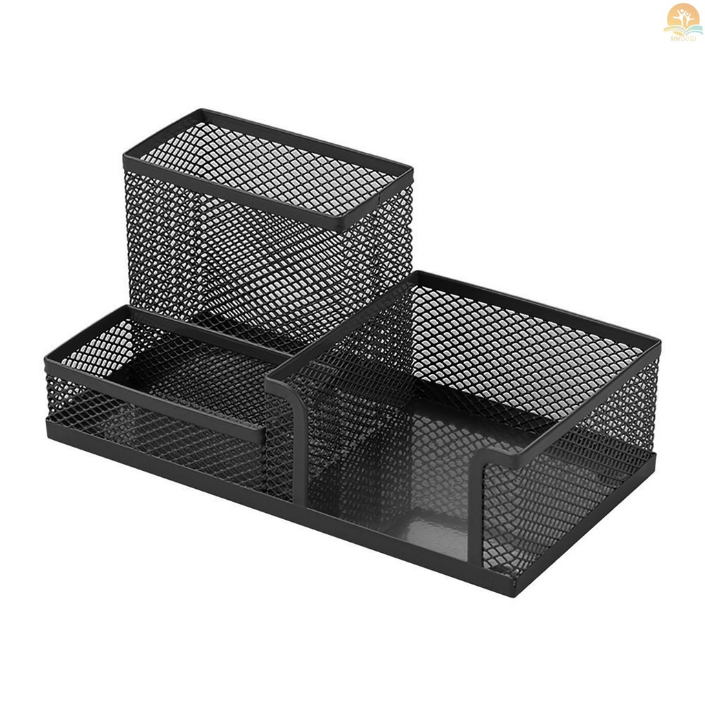 In Stock 3storage Multifungsi Organizer Meja Mesh Metal Tempat Pulpen Penyimpanan Wadah Alat Tulis Untuk Rumah Kantor