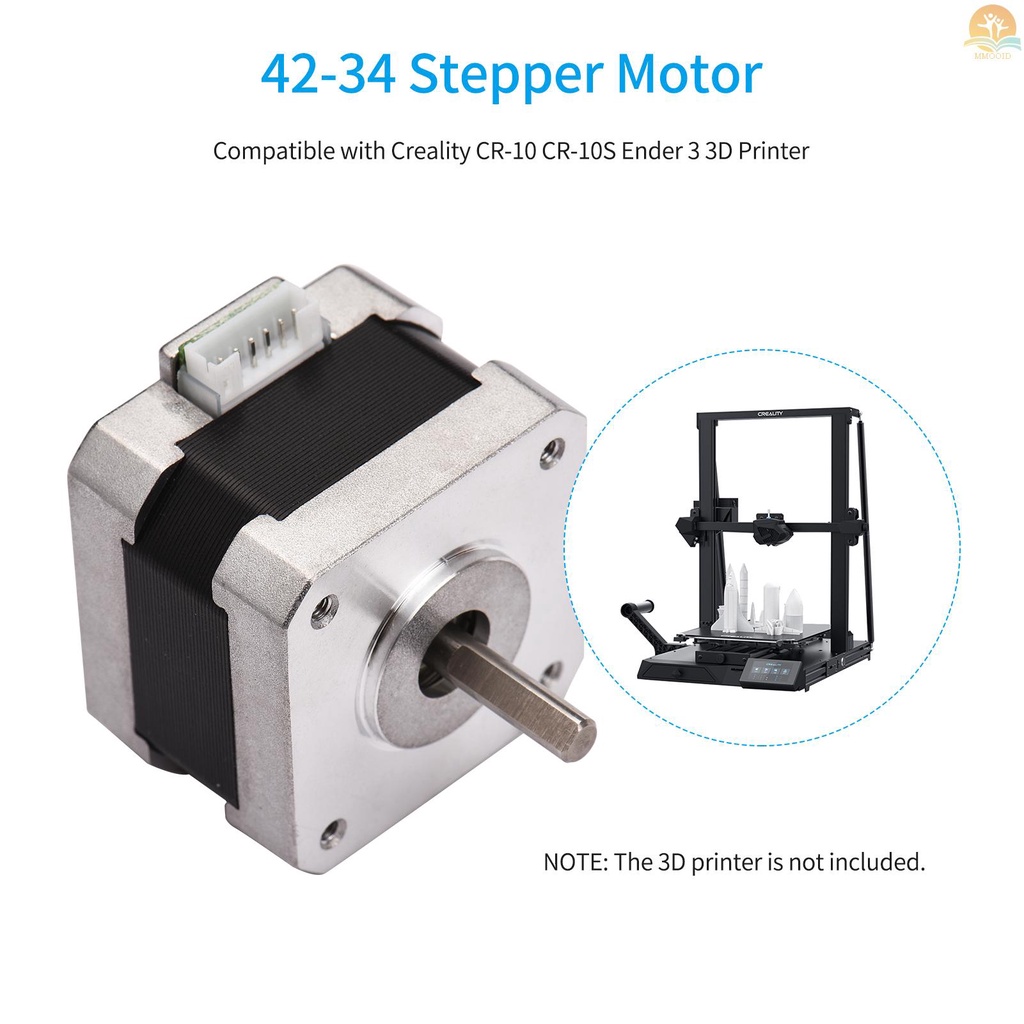 In Stock 3D Printer Parts 42-34 Stepper Motor 2phase 1.8 Derajat Step Angle 0.28N.M 0.8A Step Motor Untuk Creality CR-10 CR-10S Ender 3D Printer